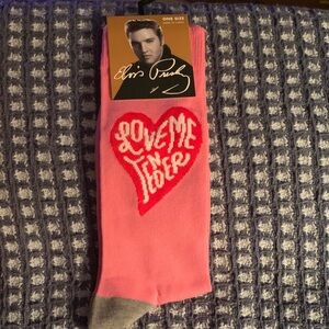 Elvis Presley Pink Heart Socks